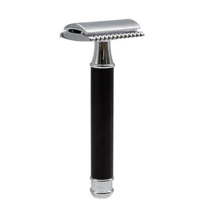 Manche de rasoir en acier, noir brillant, Logo personnalisé, sécurité à Double bord pour hommes, 1 pièce - Product Image 5