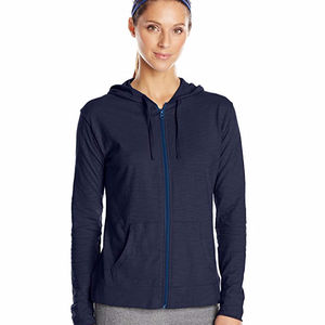Sudadera con capucha deportiva con cremallera de diseño personalizado para mujer ropa deportiva con cremallera completa de lana de algodón para invierno - Product Image 2