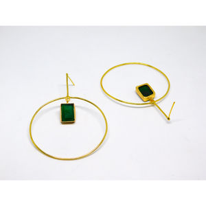 Boucle d'oreille en laiton de forme carrée, finition mate dorée, à la mode, nouveauté, pour filles et femmes - Product Image 2