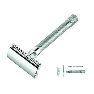 มีดโกนปลอดภัยขอบสองชั้นด้ามจับทำจากสแตนเลสคลาสสิก - Product Image 3