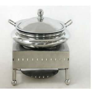 Chauffe-plat rond en acier inoxydable avec couvercle Plat de service de restauration haut de gamme Idéal pour les restaurants, les hôtels, les fêtes et les banquets - Product Image 1