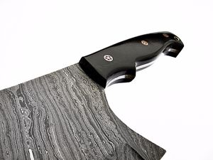 Couteau de chef en acier damas avec manche en corne de buffle Couteau de coupe en acier au carbone pour la cuisine - Product Image 5