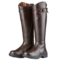 Bottes d'équitation longues fermeture éclair, en cuir véritable, bottes hautes pour homme, à lacets hautes au genou, de couleur marron, pour l'équitation