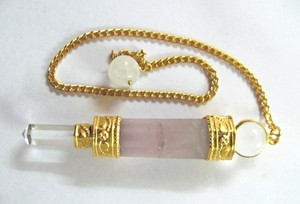 Buy Online 3pcs Rose Quartz Wand Pendulums : 3pcs Rose Quartz Wand Pendulums for Sale - Product Image 2