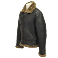 Manteau de fourrure de mouton véritable pour homme, veste d'hiver en peau de mouton, couleur marron véritable, nouveauté 2023