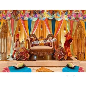 Décor scintillant de scène de mariage à la mode, pour Mehndi, sange éblouissant, décor de scène de nuit, buzzer de mariage indien - Product Image 1