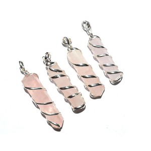 Pendentifs en pierre Aventurine, pierres verte enveloppées, 1 pièce - Product Image 3