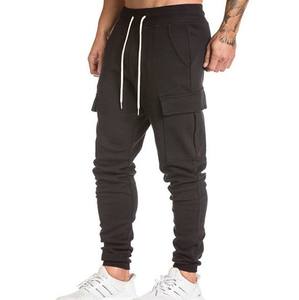 Joggers athlétiques taille haute Mélange de coton éponge à séchage rapide Styles de voyage d'entraînement décontractés droits personnalisables avec poches latérales - Product Image 3