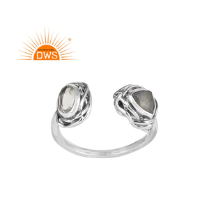 Popular <b>Crystal</b> and Labradorite Gemstone <b>Ring</b> Sterling Silver Designer Antique <b>Ring</b> Jewelry Manufacturer Classic Collection - Product Image 1