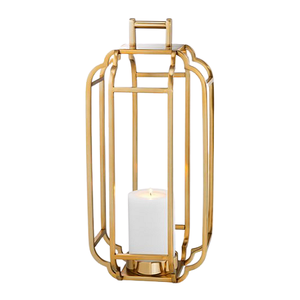 Photophore en aluminium couleur or avec bougeoir votif de la meilleure qualité pour mariage et événement - Product Image 1