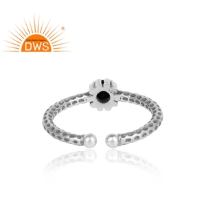 Natural Black Onyx Gemstone Prong <b>Set</b> <b>Ring</b> Jewelry Wholesaler 925 <b>Silver</b> Oxidized <b>Ring</b> Jewelry Supplier - Product Image 4