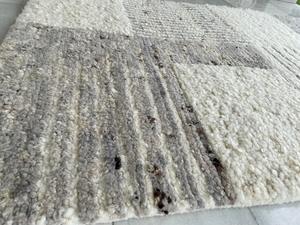 Tapis mixte à rayures mélangées à la main, accessoire moderne noué à la main, en laine, très élégant et classe, pour hommes - Product Image 2