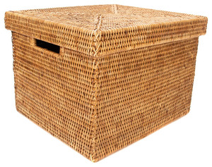 กล่องใส่กระดาษทิชชูทรงสี่เหลี่ยมลายหวายตกแต่งด้วยงานสานรูปใบไม้สำหรับใช้ในโรงแรม - Product Image 2