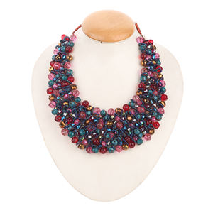 Collar bohemio de moda con cuentas de borla larga, joyería exagerada para mujer, Gargantilla de cuentas de resina hecha a mano, collar, accesorios de fiesta a precio mayorista - Product Image 3