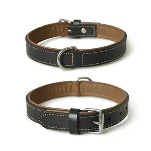Leather dog collar Leather Dog Training Leash Best for Medium Large Dogs Lead & Puppy Trainer Leash
