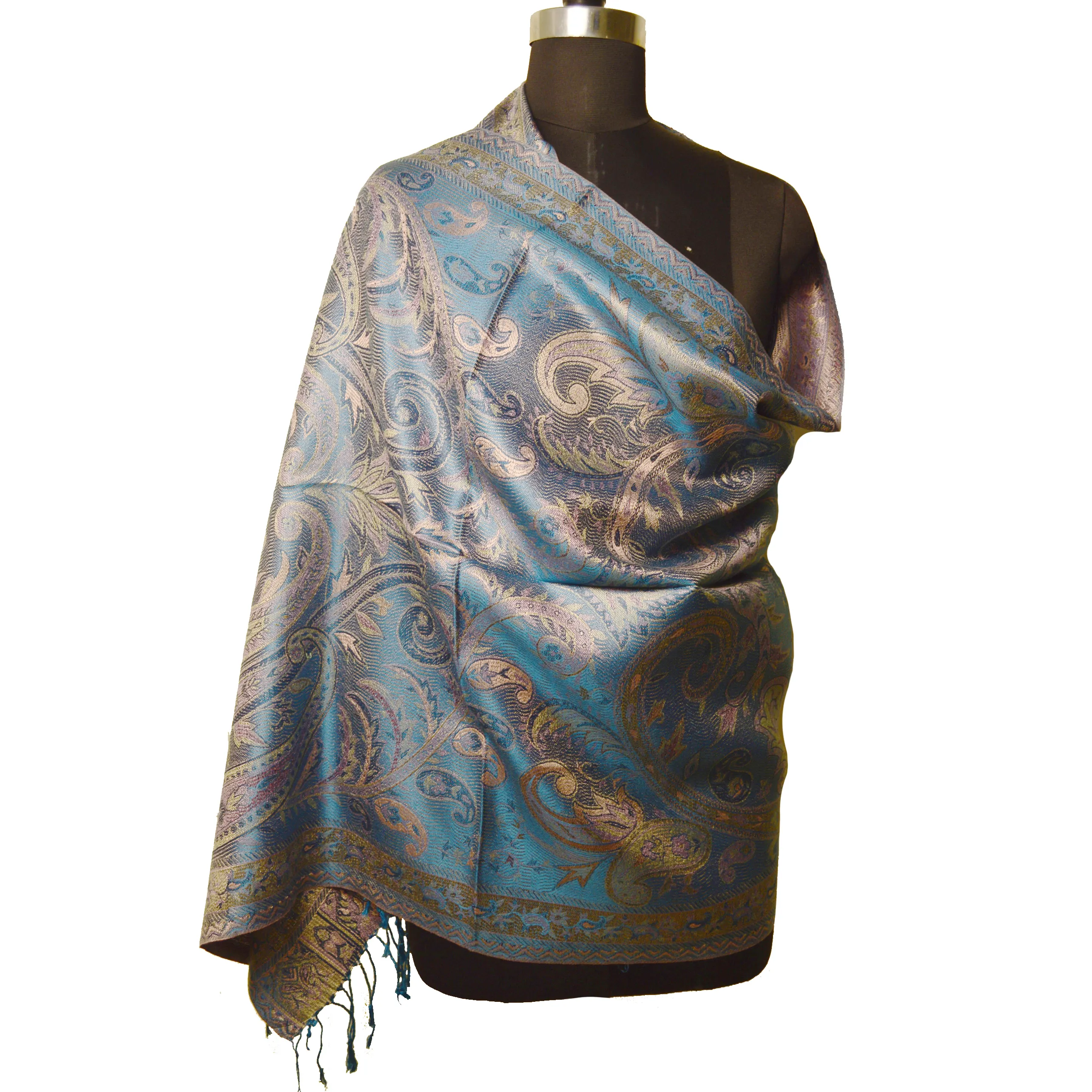Silk scarf shawls Fashionable Styles Foulards Echarpe Pure silk woven jamavar silk scarf scarves long length light weight