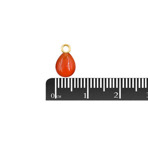 Red Onyx Pear Shape <b>Bail</b> Sterling Silver 10 To 12 MM With Gold Plated <b>Pendant</b> For Jewellery Making - Product Image 3