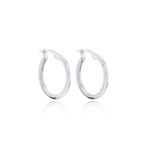 Pendientes de aro minimalistas de 20 mm hechos a mano, Plata de Ley 925 turca, joyería para mujer - Product Image 5
