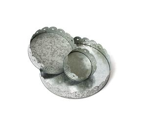 Bandeja de servicio de acero inoxidable hecha a mano con asas doradas, bandejas de buena calidad, producto nuevo - Product Image 1