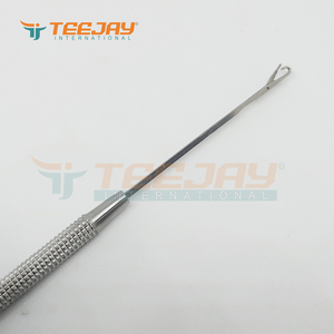 TEEJAY's New Arrival 13 cm Silver Stainless Steel Handle Hook <b>Needle</b> <b>threader</b> loop Pulling <b>needle</b> for micro hair extension - Product Image 2