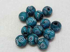 Custom Made African Trade <b>Glass</b> Beads in <b>Shades</b> of Green, Red and Black Suitable for Bead Designers in Size 10 mm - Product Image 6