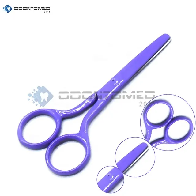 Odontomed Safety Nose Ear Mustache Beard Hair Baby Craft Pet Scissors 4.25" Purple Color