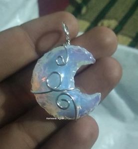 Wire Wrapped <b>Crystal</b> <b>Pendant</b> Necklace Opalite Heart Shape Arrowhead Wire Wrapped <b>Pendants</b> Gemstone Wire Wrapped <b>Pendant</b> - Product Image 5