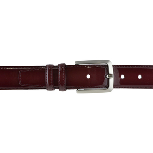 Cintura in pelle di vitello bordeaux lucida realizzata in Italia da 3.5cm/1,38 pollici di altezza stile privato in stile 6 pezzi - Product Image 3