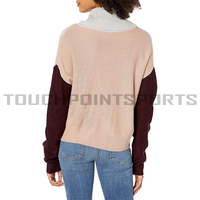 Damen Winter Gehäkelter Lässiger Sherpa-Fleece Pullover mit Kapuze Übergröße Vorderes Logo Anpassbare Farbe V-Ausschnitt Günstiger Preis
