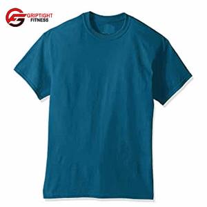 เสื้อยืดแขนสั้นเข้ารูปแขนสั้นผ้าคอตตอนผสมสามส่วนของผู้ชายผ้าคอตตอนรอยัลบลู50/50 - Product Image 4