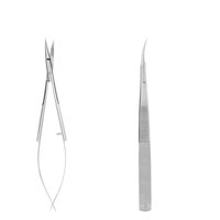 Ciseaux à cuticules professionnels incurvés en acier inoxydable, pour droitiers, pour manucure russe et soins des ongles