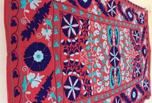 Literie brodée taille double en coton, style bohème, romantique et rêveuse, facile à entretenir, couleur vive, décoration murale suzuki, uzuk - Product Image 5