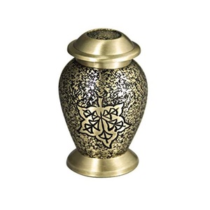 Urna a forma rotonda in metallo di alta qualità con stampa floreale rifinita scatole per urna per ceneri ricordo di alta qualità per urna per cremazione di ricordi - Product Image 6