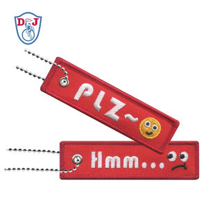 RPET 600D Oxford tela reciclada Eco bordado parches etiqueta llaveros - Product Image 4