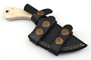 Couteau à lame fixe en acier damas personnalisé fait à la main ZR1505 manche en bois-corne d'os chasse Camping industriel en plein air OEM disponible - Product Image 4