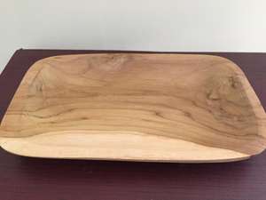 Plateau alimentaire en bois rond personnalisé, plateau de service en bois avec poignée plateaux de service en bambou - Product Image 4