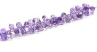 50 perles de pierre précieuse d'améthyste rose naturelle, facettées, en forme de goutte d'eau, 5x7-5x8mm, certifiées par un tiers, pour la fabrication de bijoux