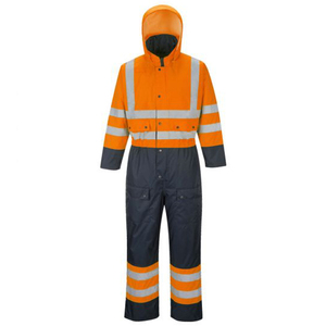 Bata reflectante de seguridad para trabajos de construcción, ropa de trabajo de algodón, OEM, hi vis - Product Image 3