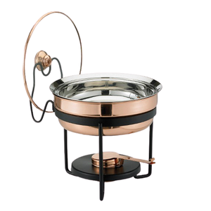 Plat de chauffe-plats en cuivre en vrac avec support en fer Taille et forme personnalisées Vaisselle de mariage Plat de chauffe-plats - Product Image 3