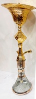 Chichas Farida en gros, luxe, laque de laiton égyptienne, 65 cm, mini, en laiton massif, type courbé, chicha pyramide, logo personnalisé, or, unique