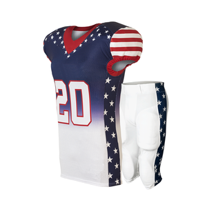 Uniforme de football américain personnalisé, maillot sans manches à col en V avec motif étoiles et rayures, tissu en maille respirant pour adultes - Product Image 1