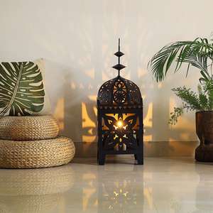 Vente en gros de lanterne marocaine décorative en fer doré avec poignée Usefu pour la décoration intérieure et les occasions de Noël - Product Image 5
