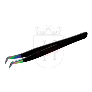 Russian Volume 75deg Wide Tip Tweezer private label, Tweezer Made By PH LASH TOOLS Using Japanese Stainless Steel Private Label