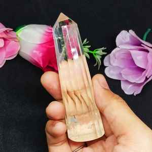 Wholesale Premium Quality Natural Clear Quartz Crystal Obelisk 16 Faceted Point Tower Polished Healing Crystal <b>Massage</b> Wand - Product Image 2