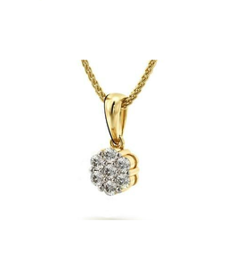 Colgante con forma floral de diamantes redondos reales de 0.25 TCW sin cadena |   Joyería de Oro con Diseño de Flores Agrupadas para Mujer, Regalo para Uso Diario - Product Image 1