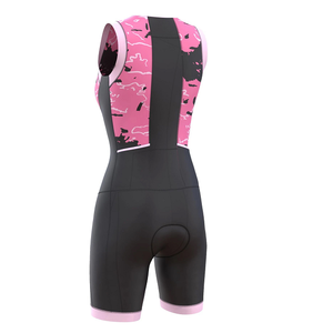 Combinaison de Triathlon sur mesure pour femmes, vêtements de cyclisme une pièce, couleur rose et noire, offre spéciale, - Product Image 4