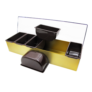 Custom Logo Stainless Steel Condiment Caddy 6 Compartment <b>Bar</b> <b>Tools</b> Cocktail Garnish Holder Modern Reusable - Product Image 2