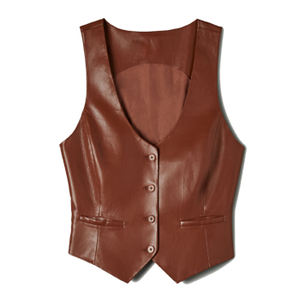 CHALECO DE MOTO DE CUERO CON ESTILO PARA HOMBRE Y MUJER ROPA AL POR MAYOR PERSONALIZADO HOMBRE IMPERMEABLE CASUAL LISO - Product Image 2