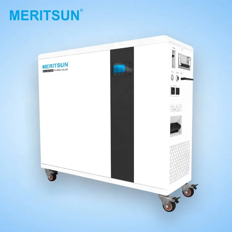 MeritSun الكل في واحد نظام تخزين الطاقة الشمسية LiFePO4 بطارية ليثيوم 48V 100AH 5kwh باور هاوس