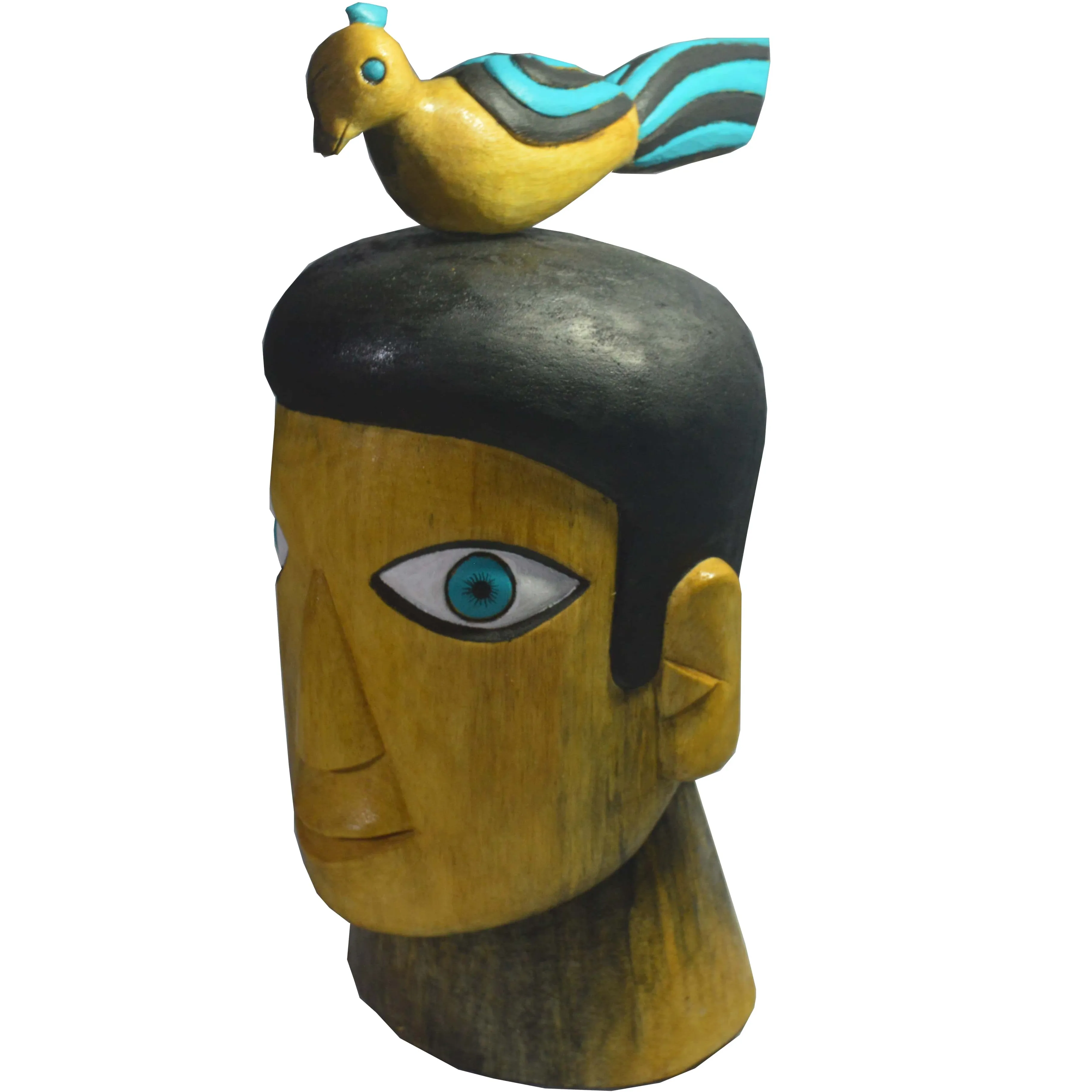 Handgemachte hand gefertigte Holz handwerker gemacht The Bird Head Man Dekor Skulptur Handwerk abstrakt